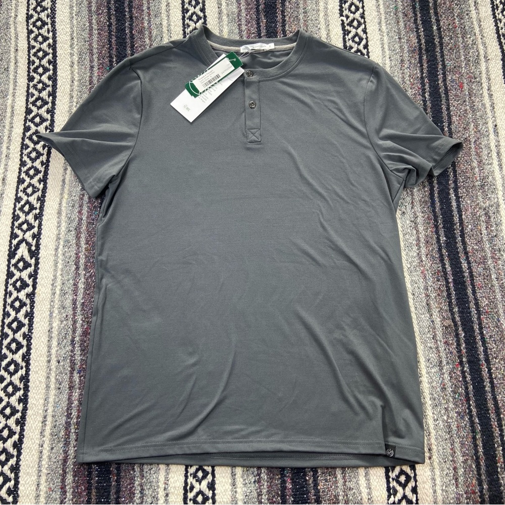 3/$12 New NWT Men’s Threads 4 Thought Grey Short Sleeve Henley T Shirt Tee Small